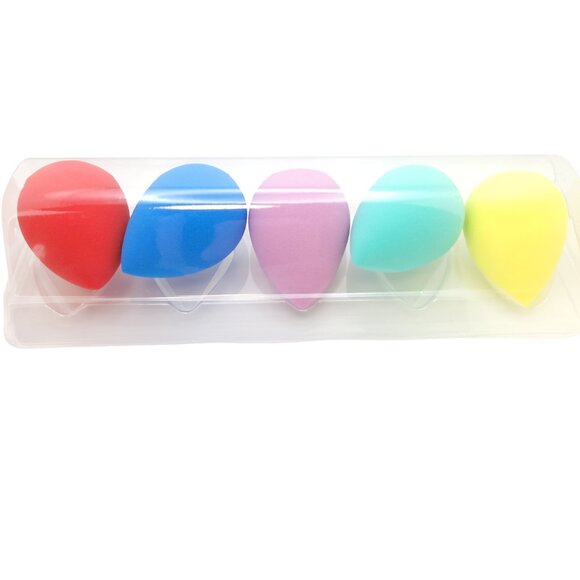 BEAKEY Multi-colored Makeup Sponges Boun Boun Latex-Free 5 pcs New in Box - Picture 3 of 9